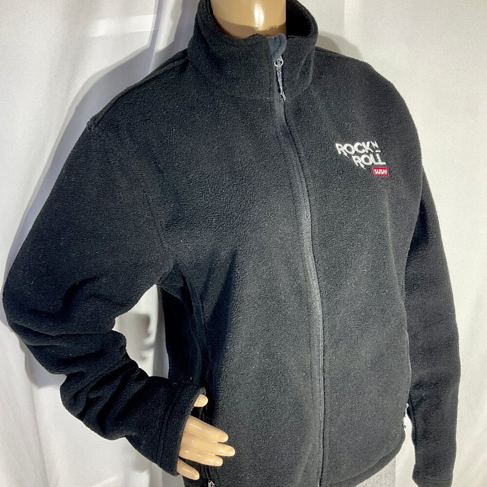 Rock N Roll Sushi Mens Sz Med Fleece Jacket Zippered Port Authority Unisex